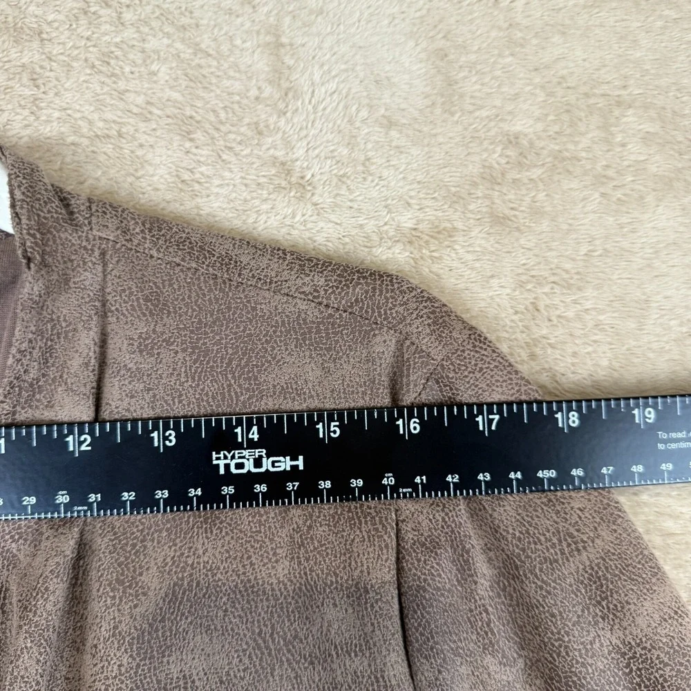 Miilla Womens Faux Suede Leather Brown Moto Jacket Size S Cropped Neutral Boho - Picture 10 of 11